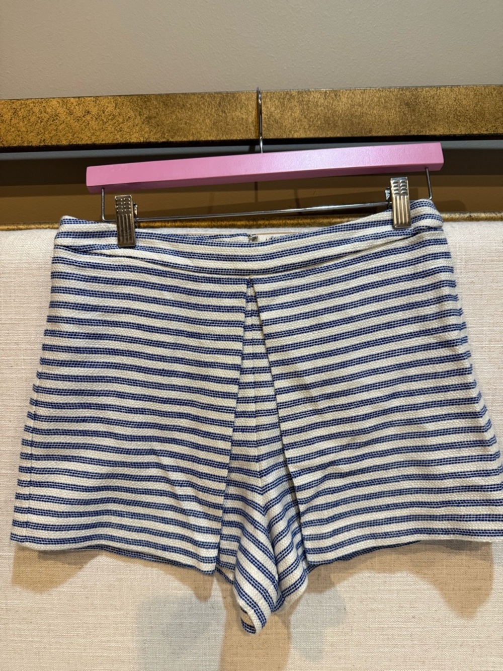 BCBGeneration Blue & White Striped Bermuda Shorts